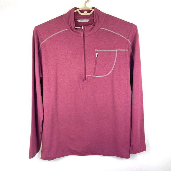 Tasc Performance Red Burgundy Quarter Zip Pullover Sweatshirt Men's Size XXL - Picture 1 of 9